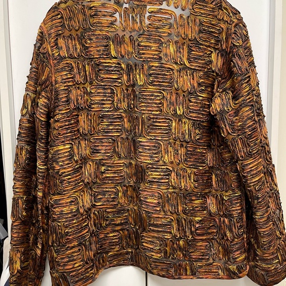 Chico’s Brown Jacket Size 0, 100% Silk - Picture 2 of 4